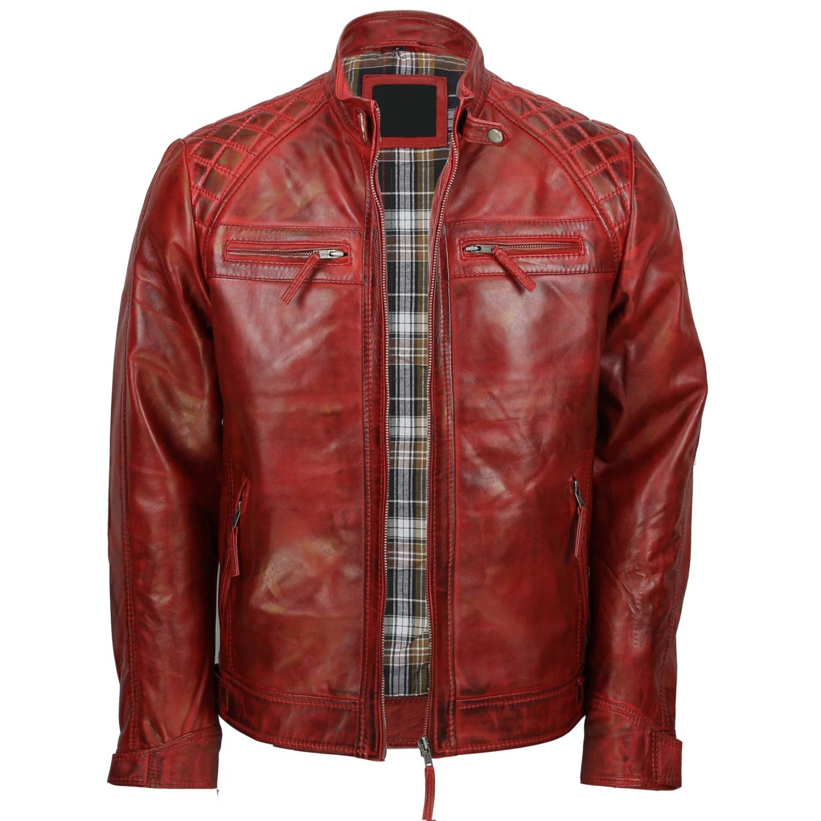 SHOP RED VINTAGE BIKER LEATHER JACKET