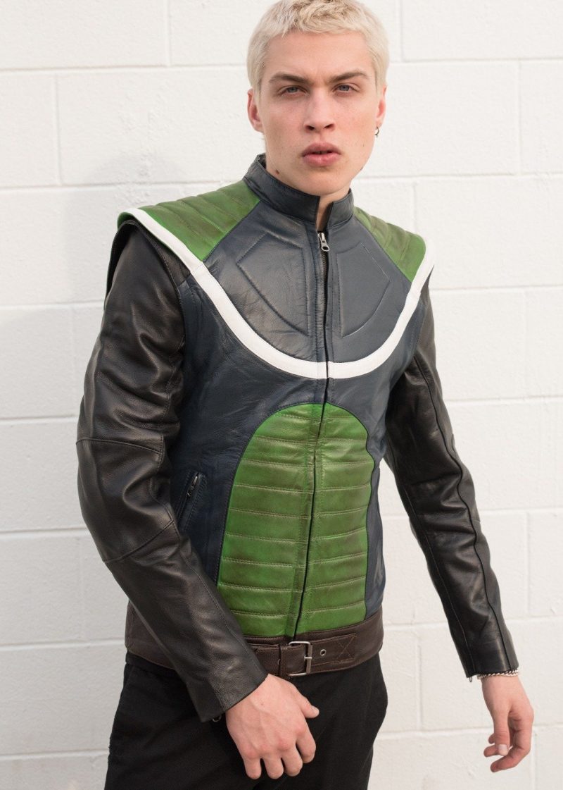 Shop Mens DBZ Broly Bardock Green Leather Jacket
