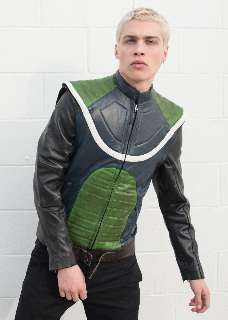 Shop Mens DBZ Broly Bardock Green Leather Jacket