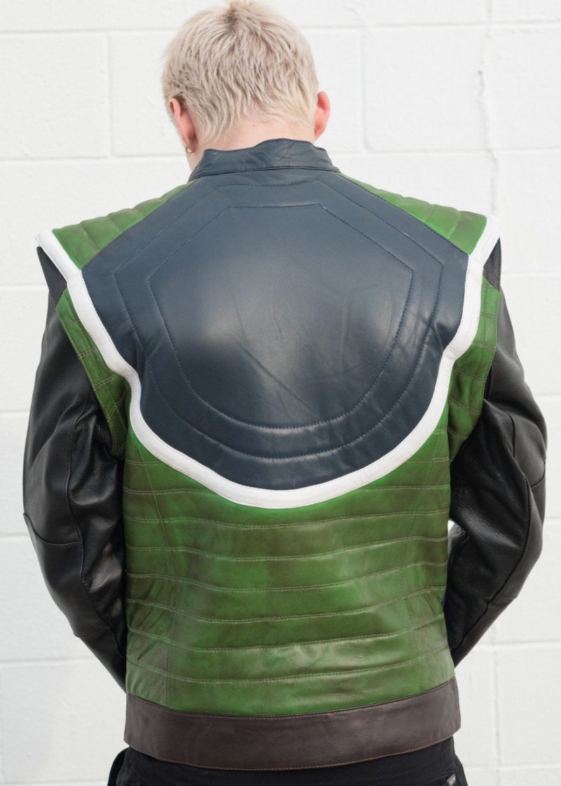 Shop Mens DBZ Broly Bardock Green Leather Jacket