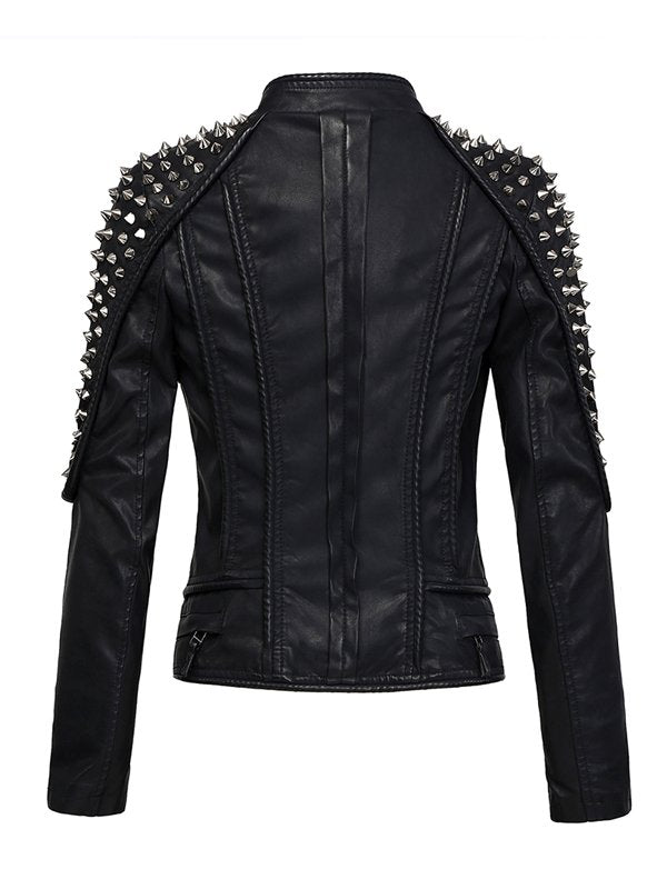 Shop WOMEN’S PUNK STYLISH STUDDED LEATHER JACKET