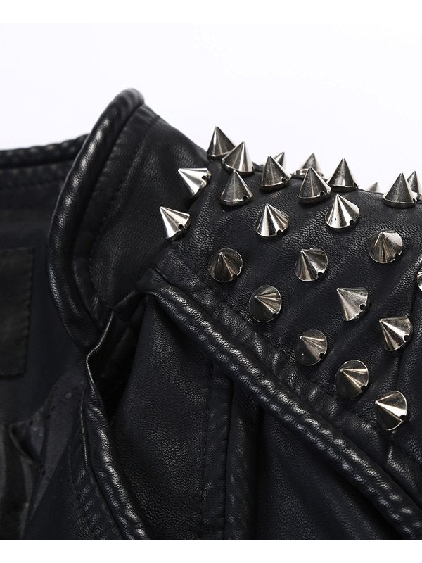 Shop WOMEN’S PUNK STYLISH STUDDED LEATHER JACKET