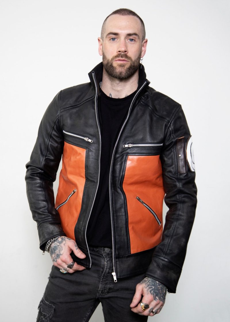 Shop Mens Shippuden Orange Leather Jacket