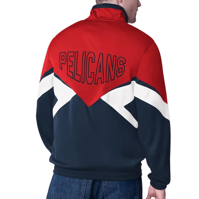 New Orleans Pelicans Rush Applique Red/Navy Full-Zip Track Jacket