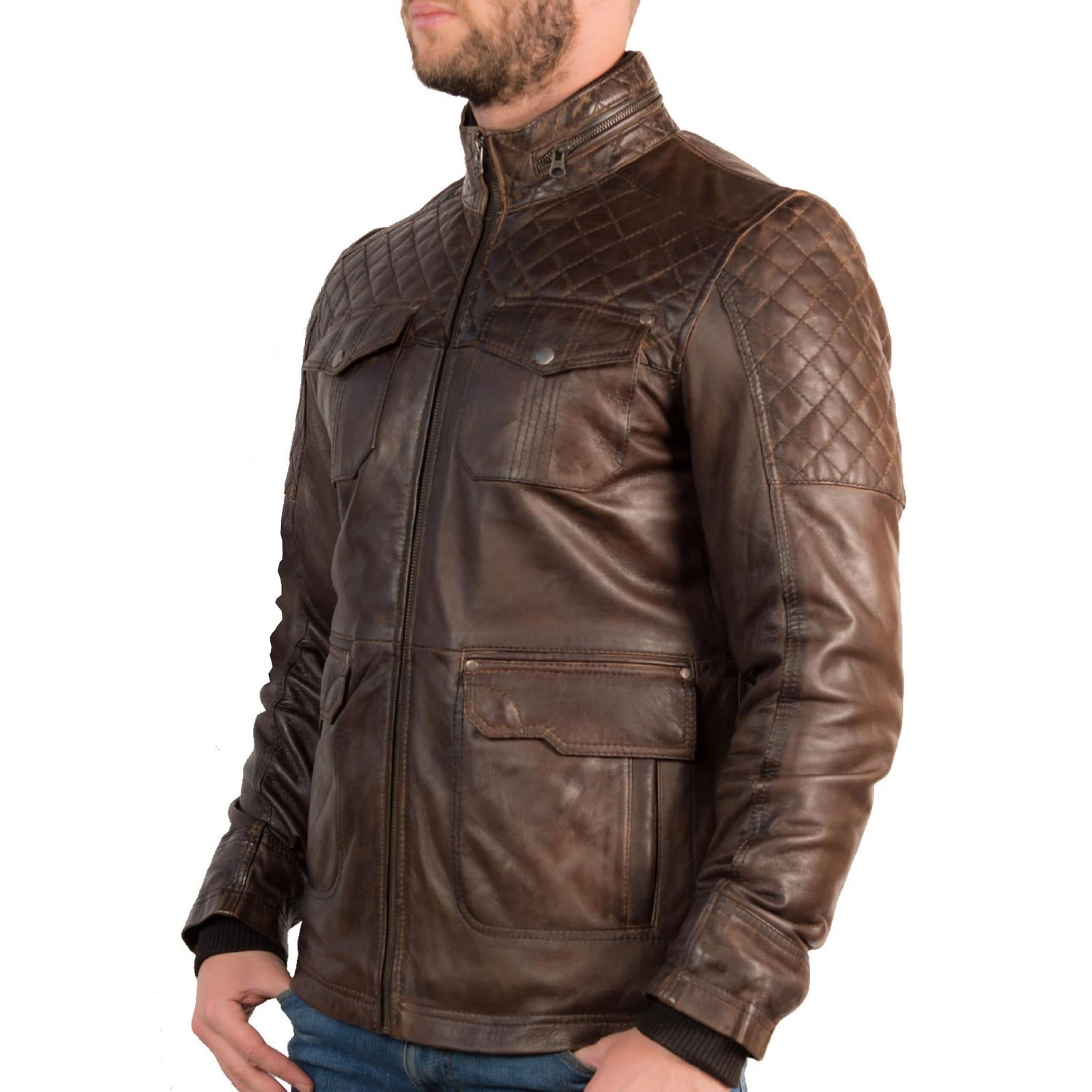 Shop Mens Vintage Racing Leather Jacket