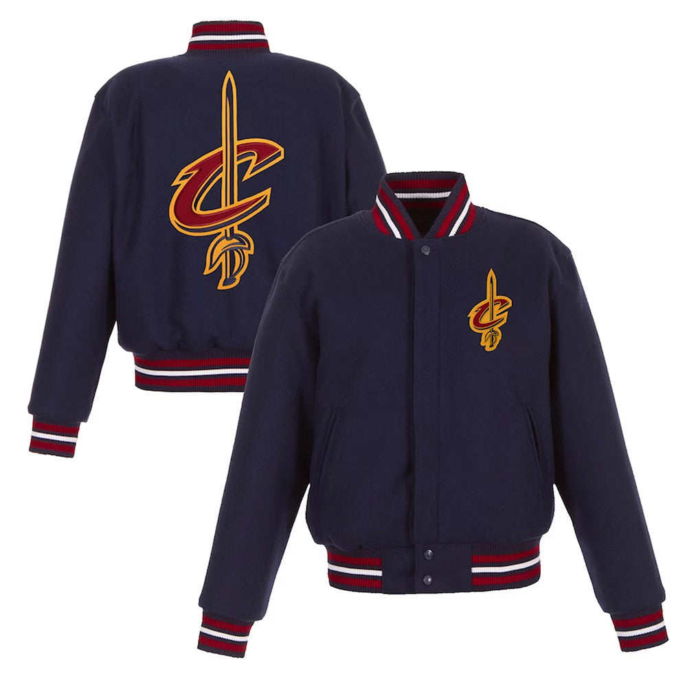 Shop Embroidered Cleveland Cavaliers Wool Navy Varsity Jacket