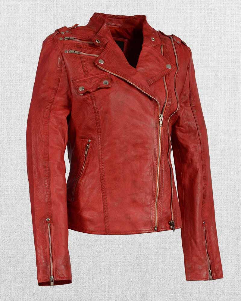 Shop Woman's Double Zipper Asymmetrical Moto Jacket