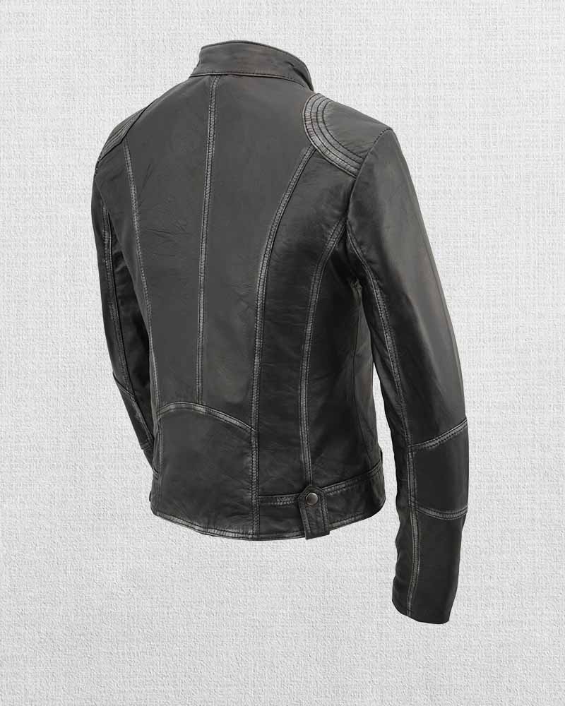 Shop Elegant Women Sheepskin Moto Jacket
