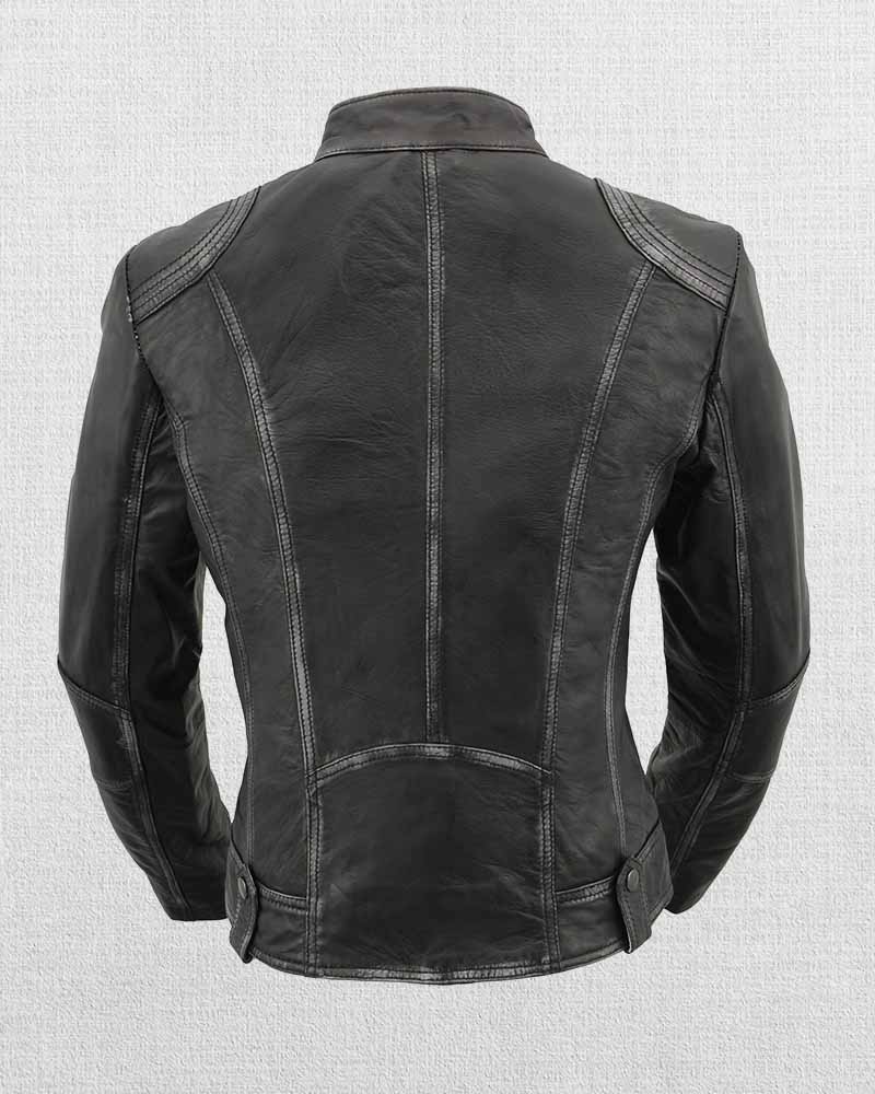 Shop Elegant Women Sheepskin Moto Jacket