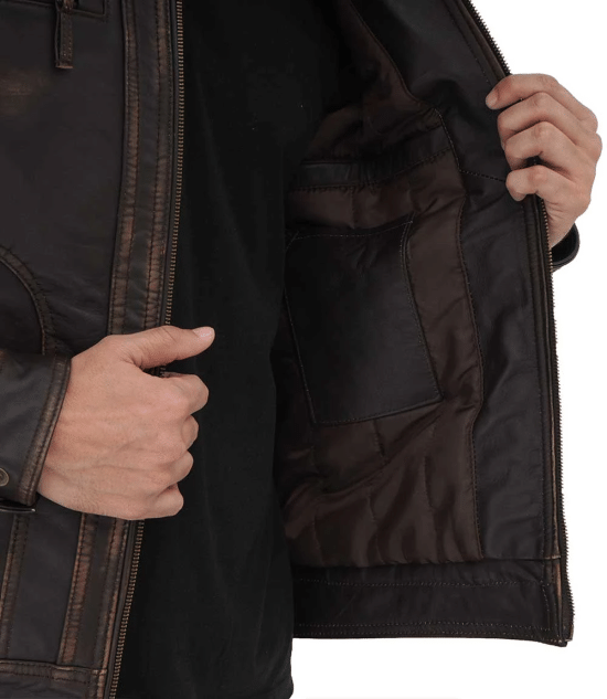 Shop Monroe Distressed Brown Leather Jacket