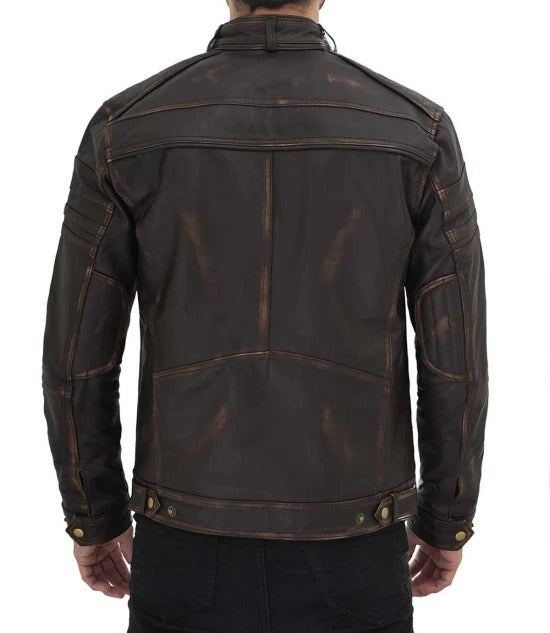 Shop Monroe Distressed Brown Leather Jacket
