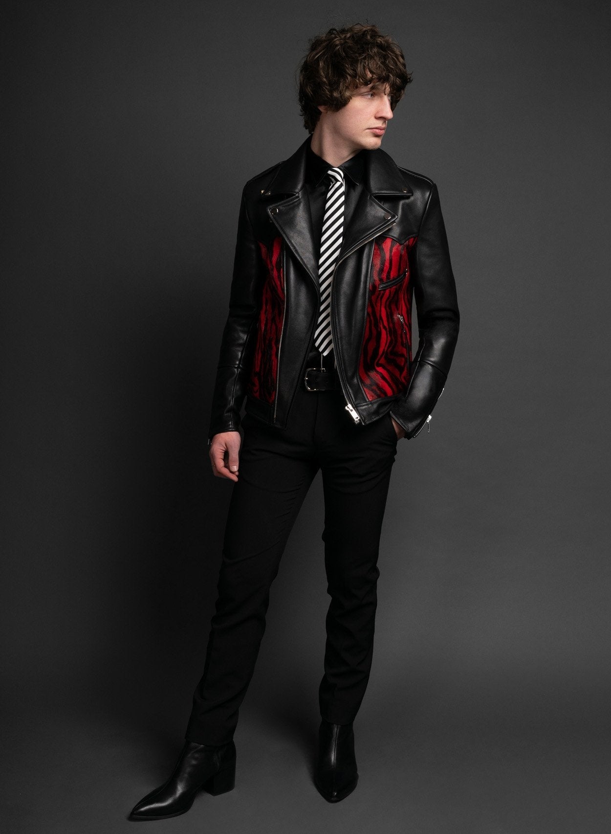 Shop DAYTONA RED N BLACK LEATHER JACKET