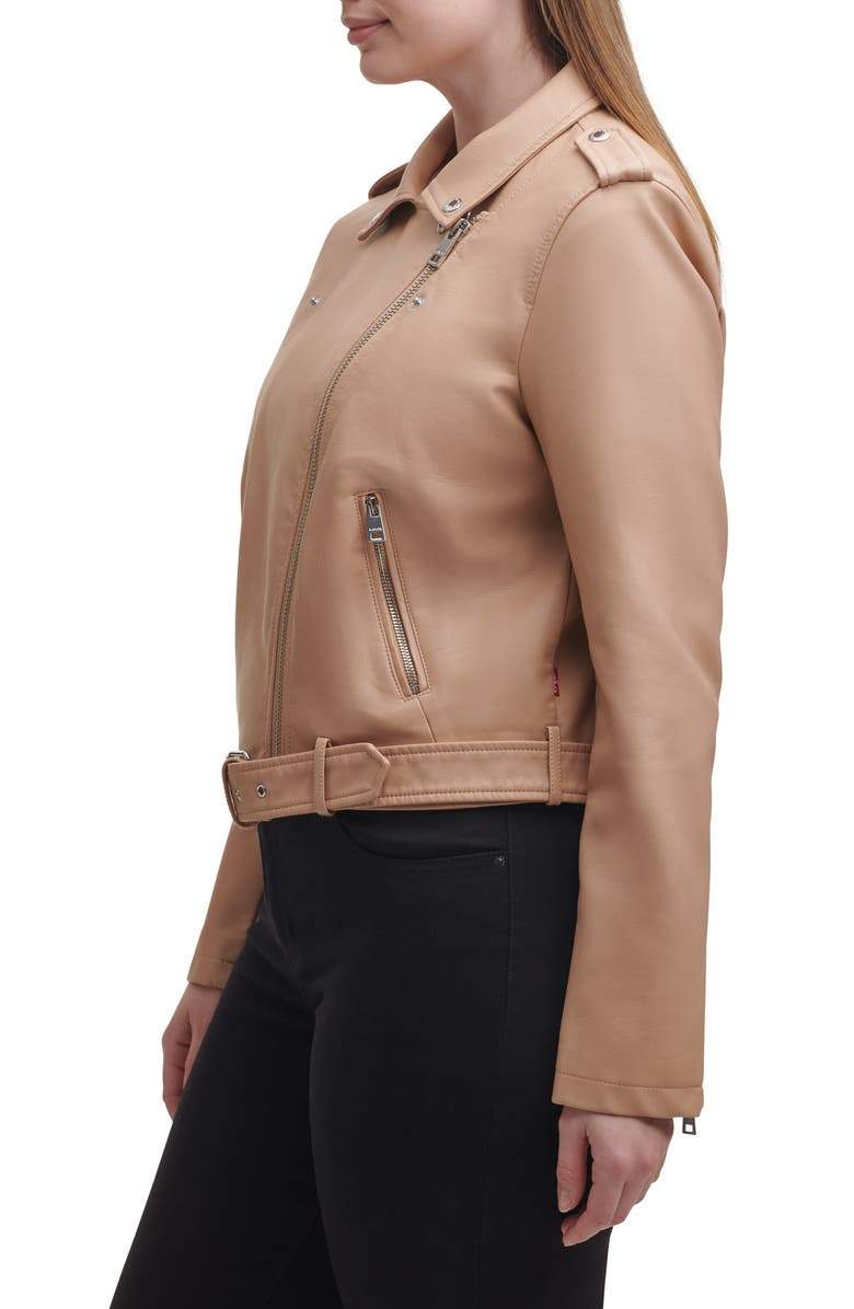 Shop Women Belted Moto Biker Jacket Water Repellent