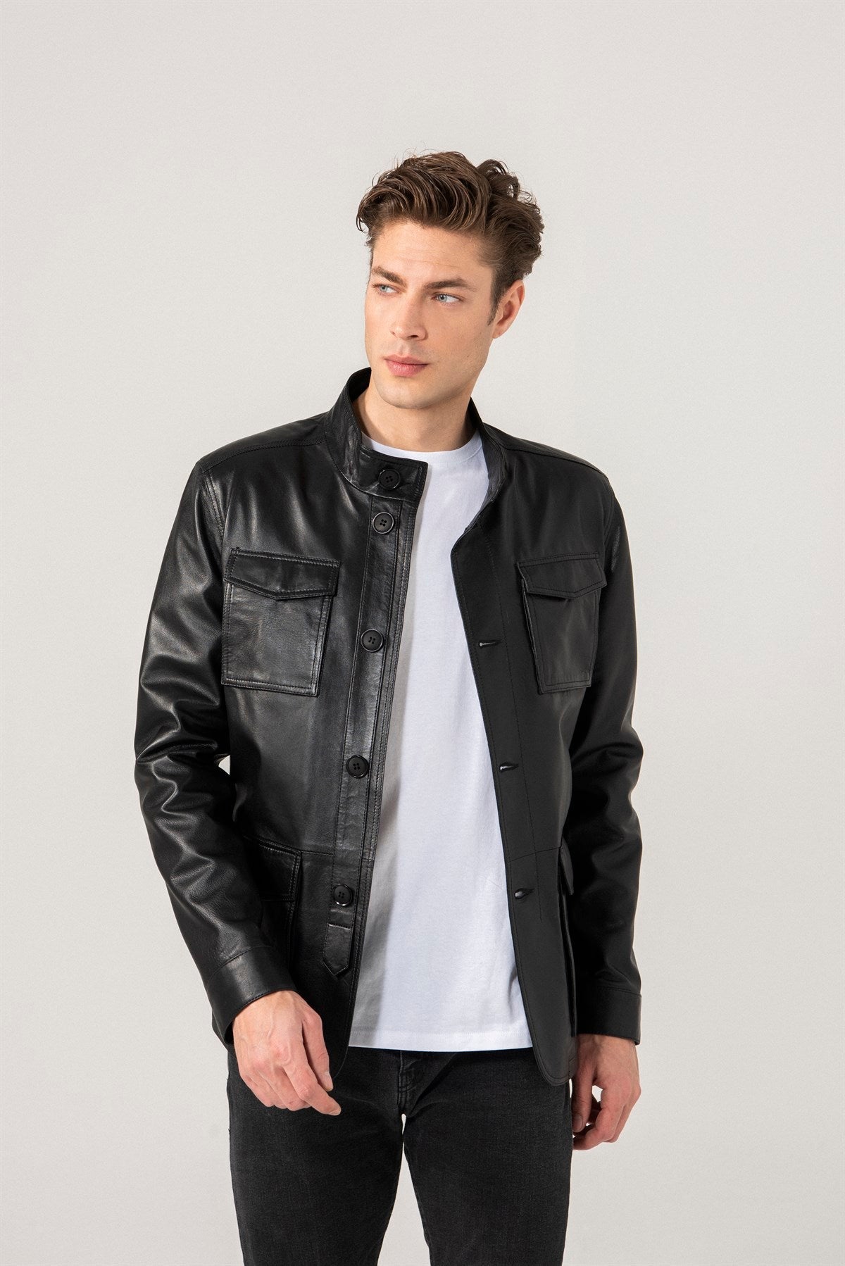 Shop Men Sports Black Leather Jacket by The Jacket Seller