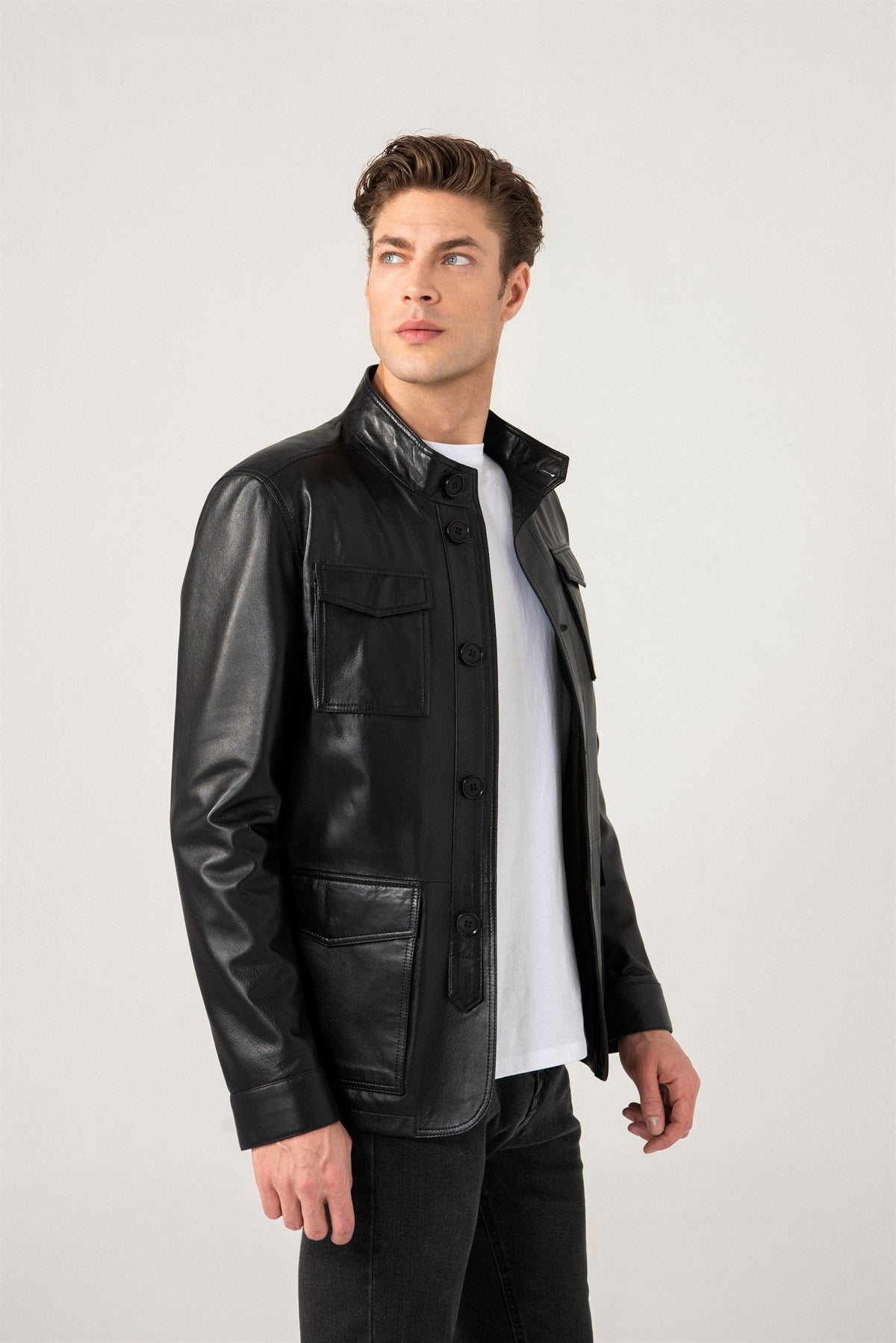 Shop Men Sports Black Leather Jacket by The Jacket Seller