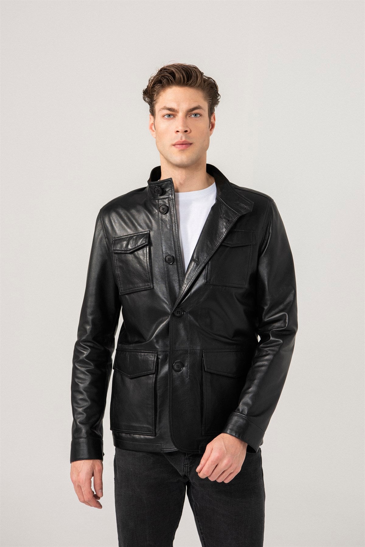 Shop Men Sports Black Leather Jacket by The Jacket Seller