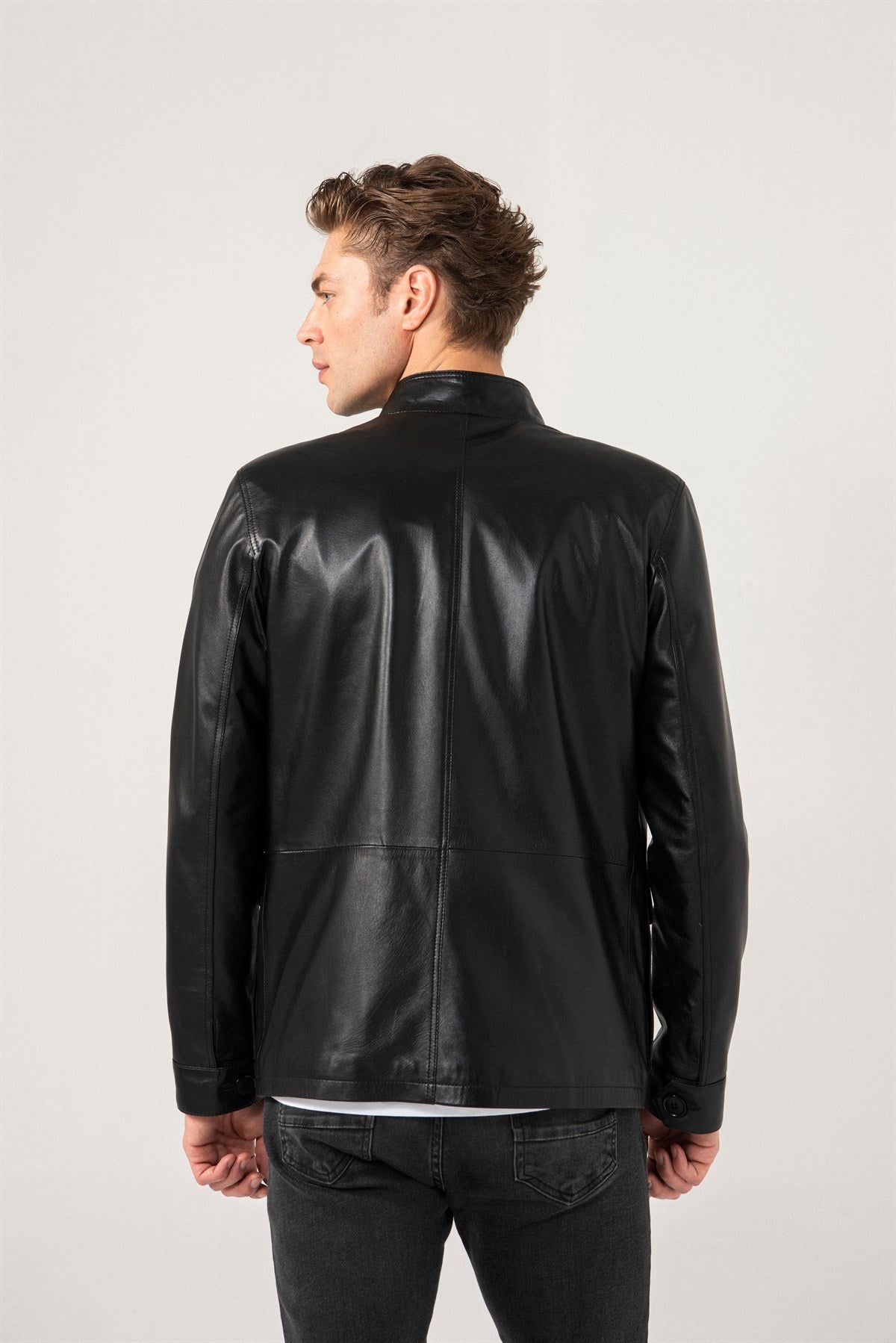 Shop Men Sports Black Leather Jacket by The Jacket Seller
