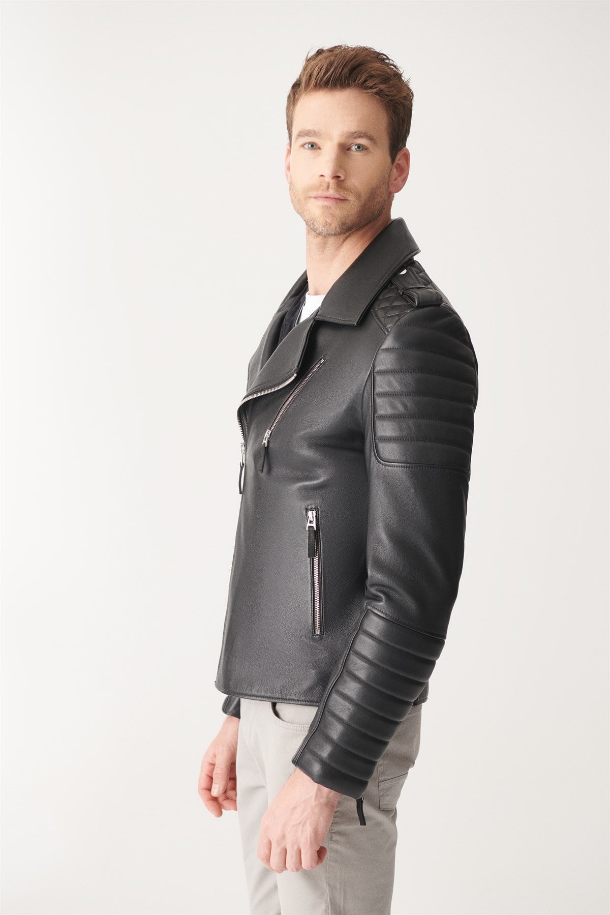 Shop Black Biker Leather Jacket By The jacket seller