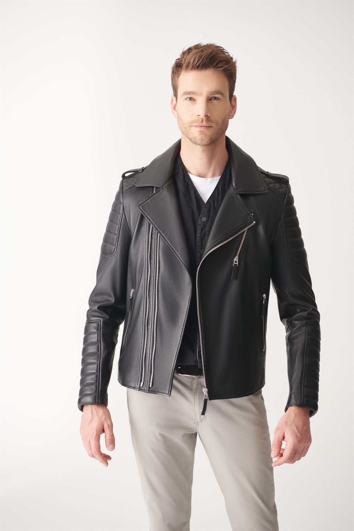 Shop Black Biker Leather Jacket By The jacket seller