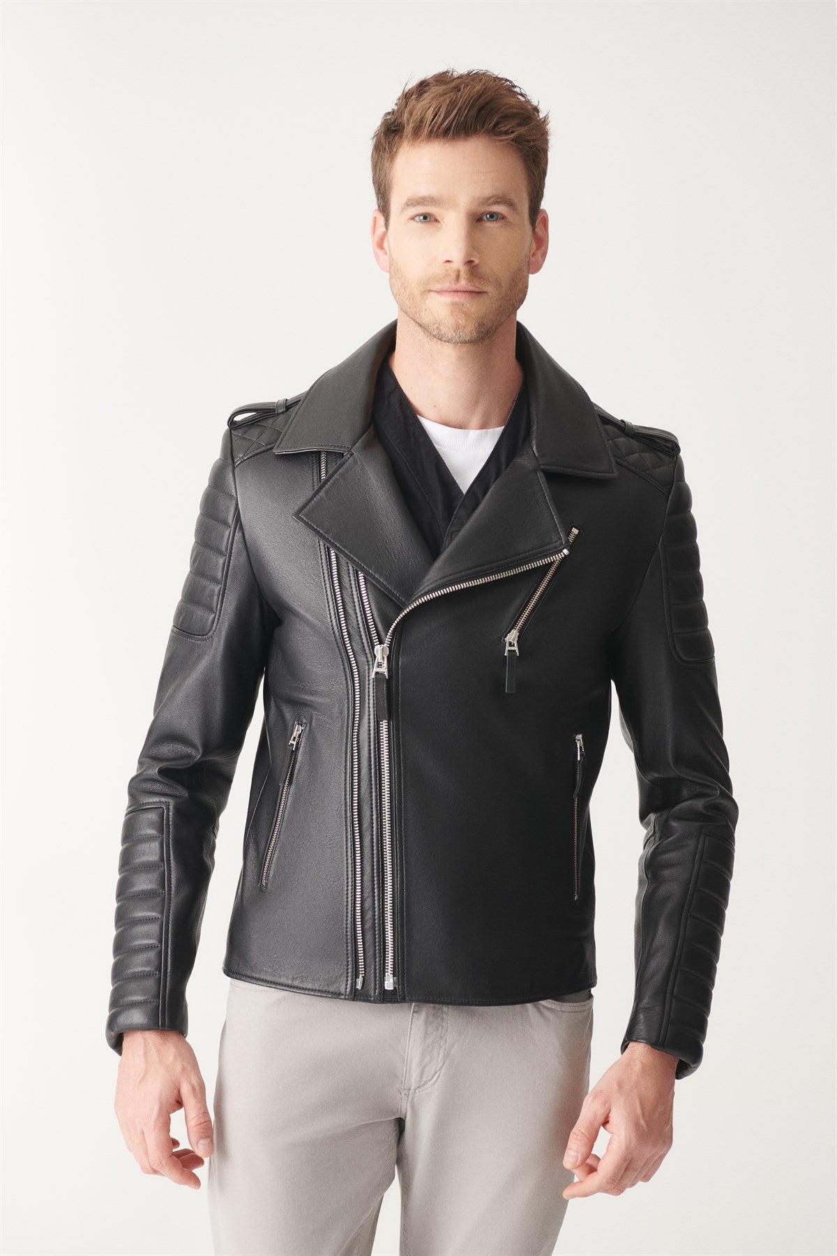 Shop Black Biker Leather Jacket By The jacket seller