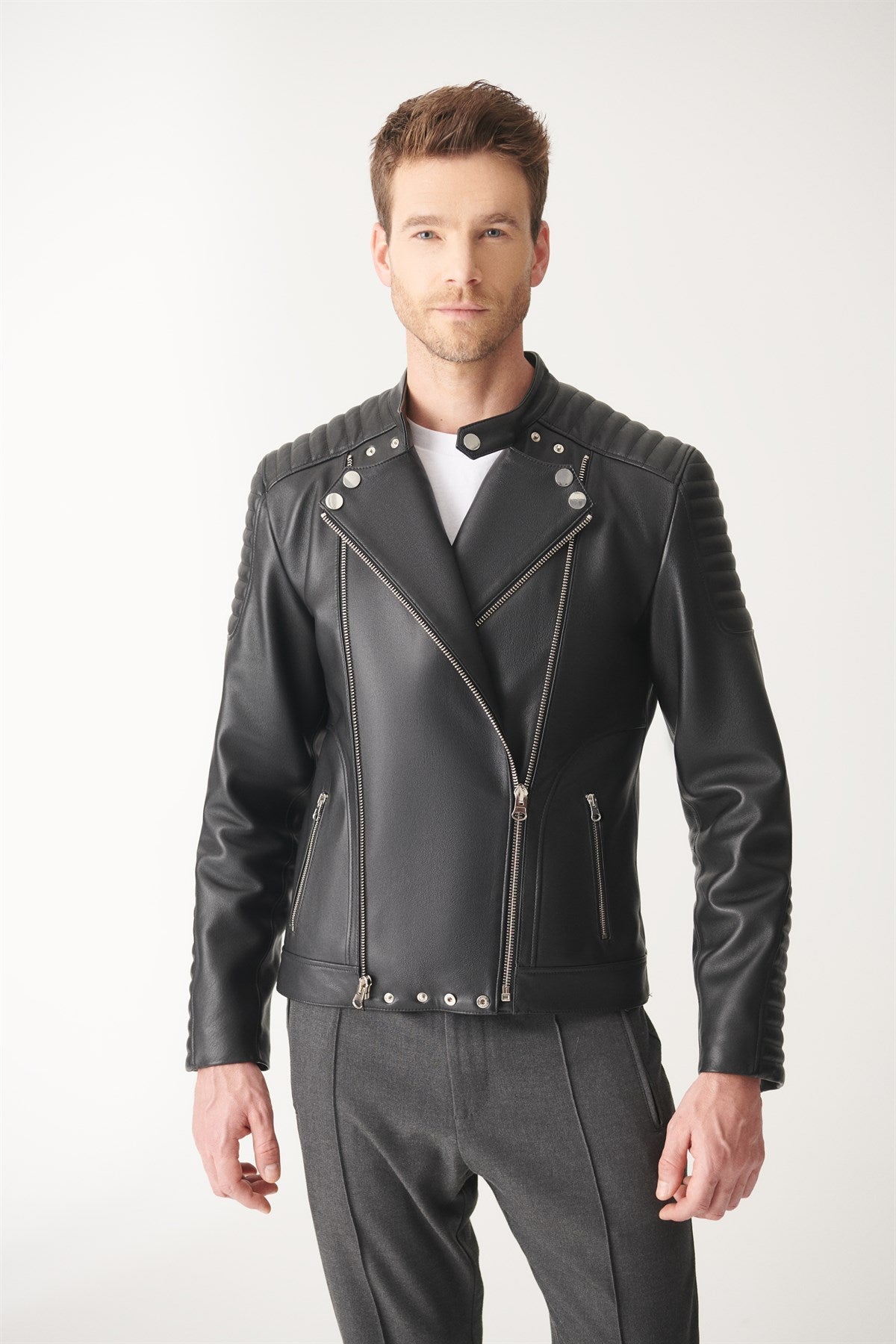 Shop Black Biker Leather Jacket By The Jacket Seller