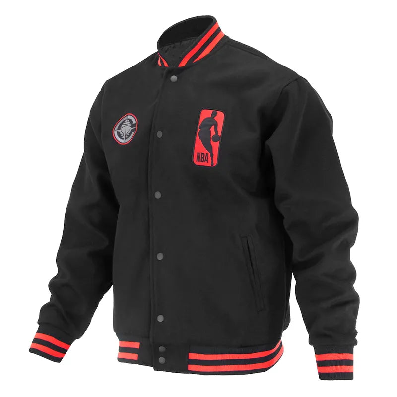 LA Clippers Logoman Shadow Black Varsity Jacket