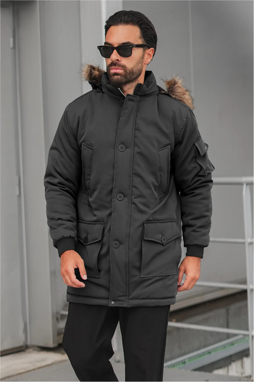 Shop Men Removable Hooded Long Coat