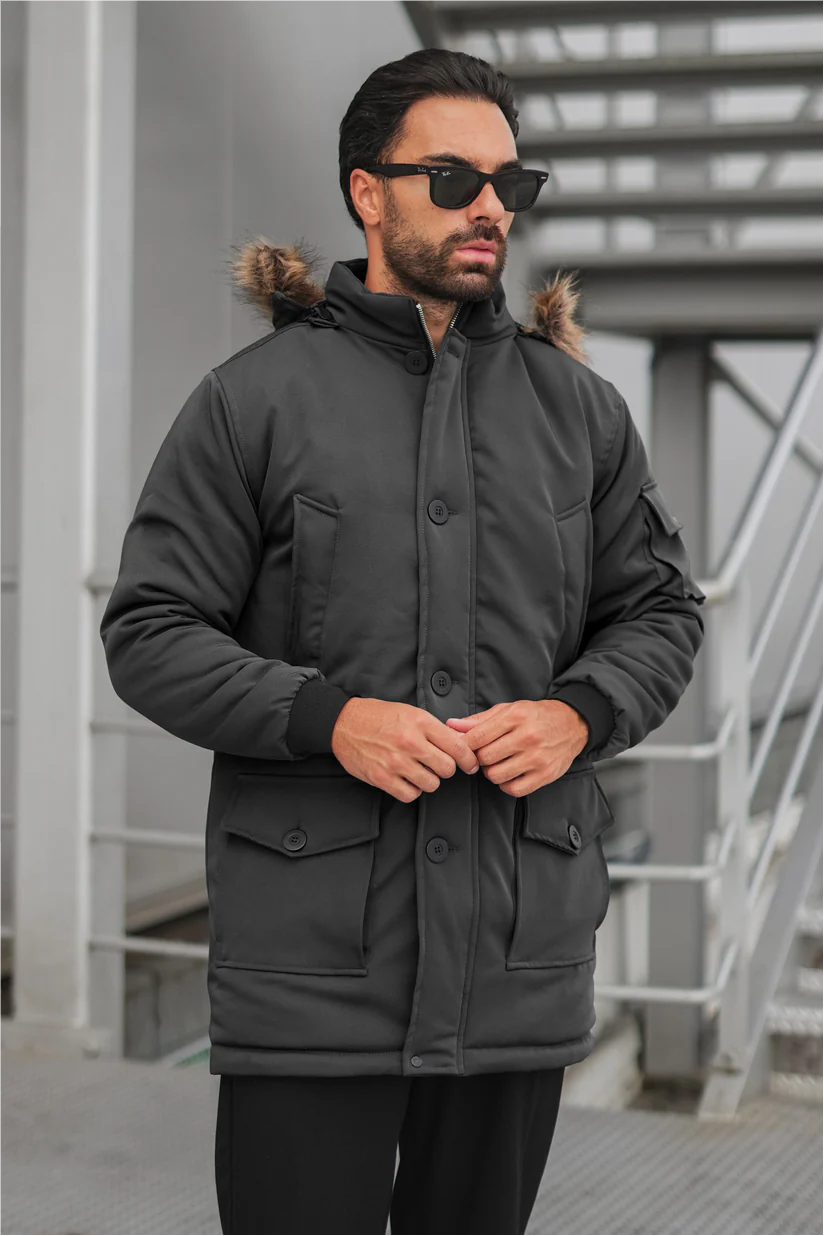 Shop Men Removable Hooded Long Coat