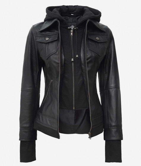 Shop Trending Black Bomber Jacket With Removable Hood