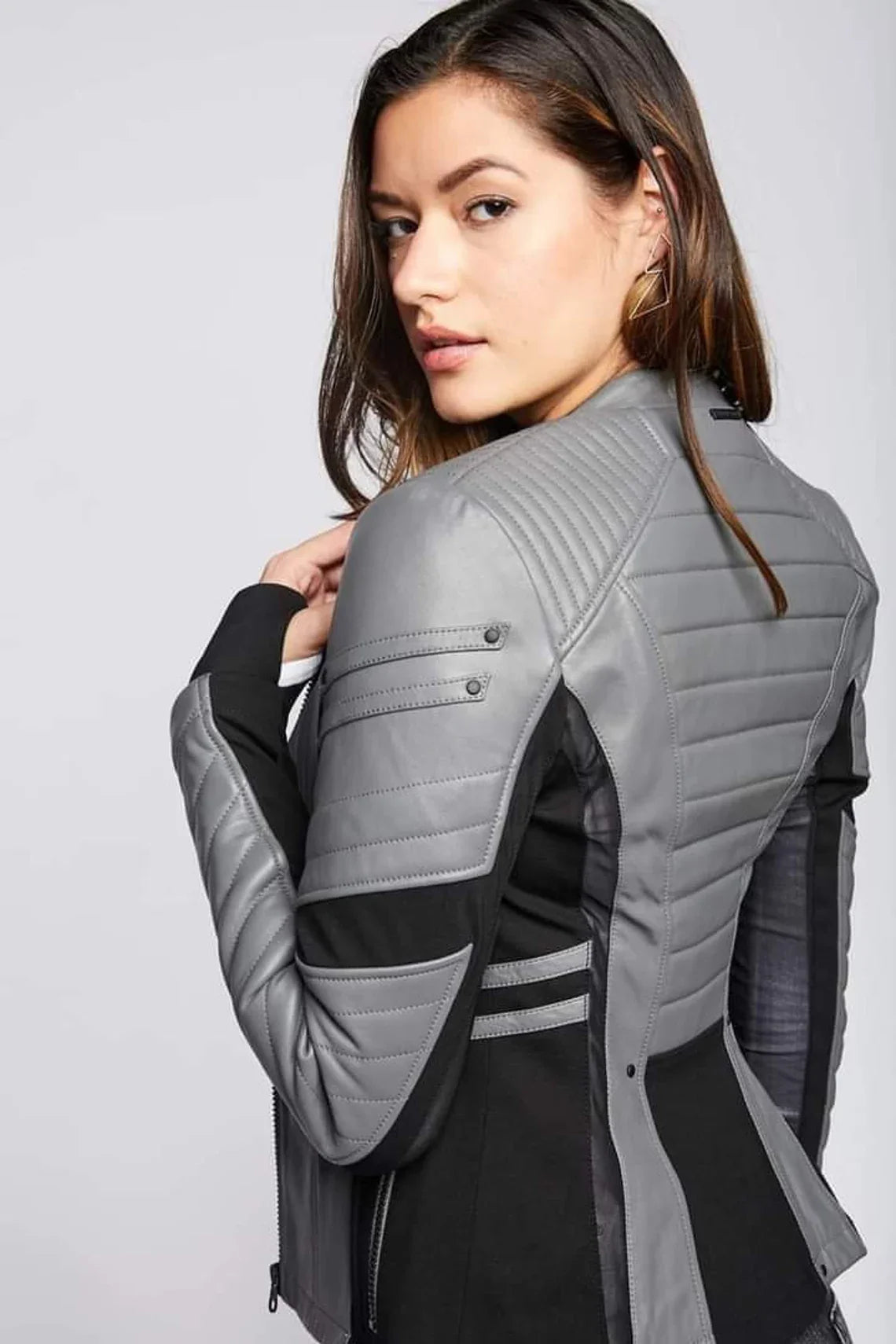 Shop Grey and Black Leather Jacket for Men and Women