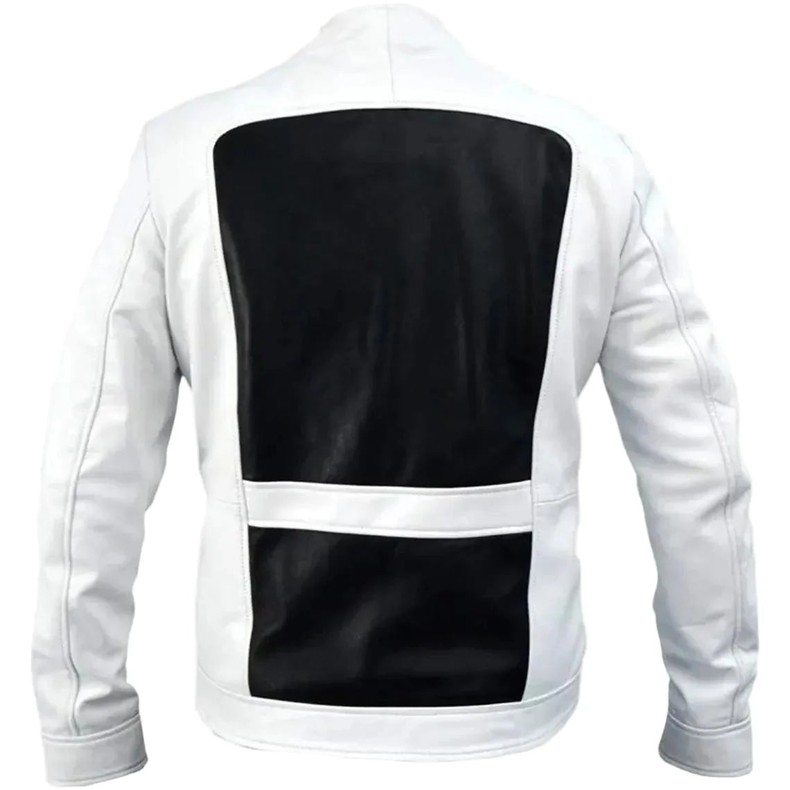 Black & White Leather Biker Jacket