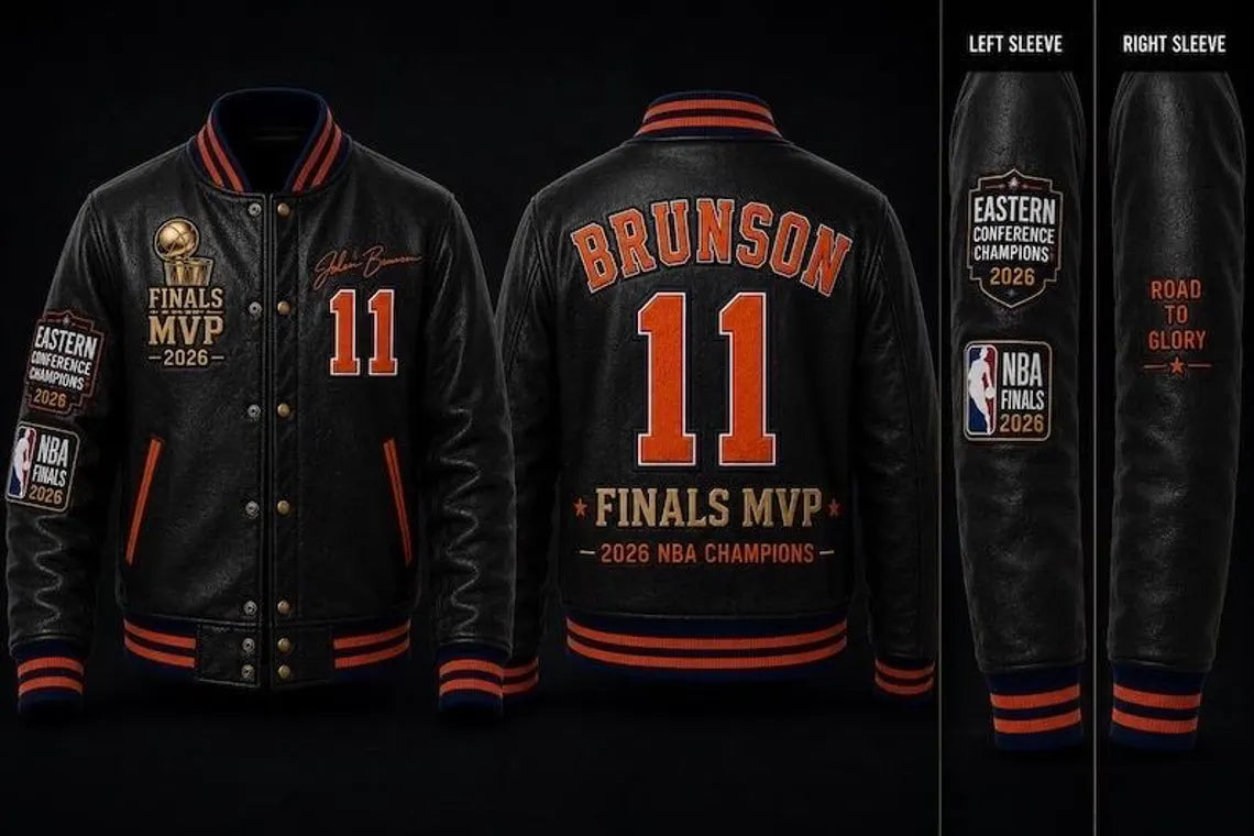Jalen Brunson Finals MVP Jacket New York Knicks Champions 2026 Leather Varsity Jacket