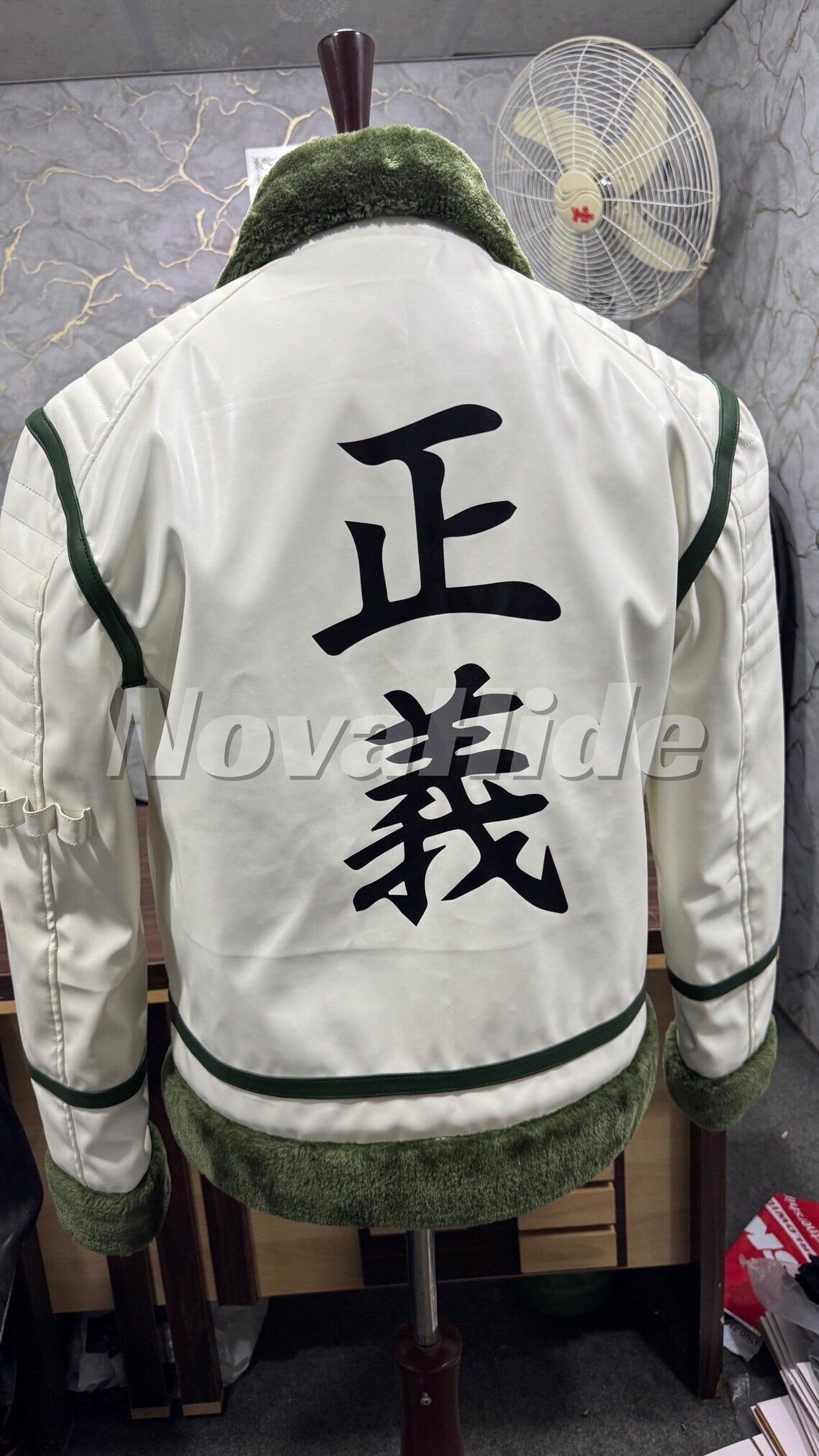 Handmade Mr. Smoker Inspired Marine Leather Shearling B3 Jacket - Anime Fans Cosplay