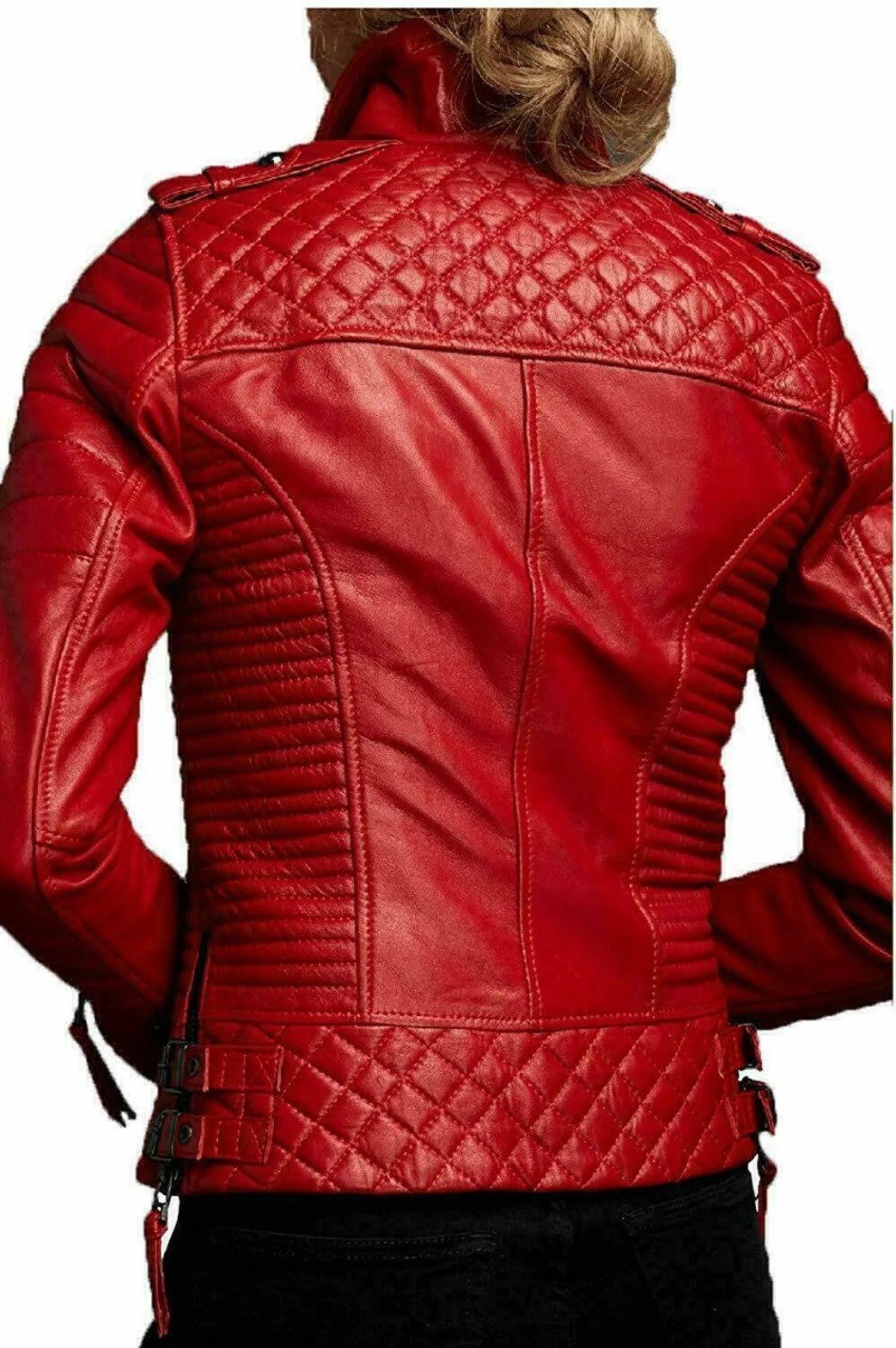 Shop Women's Red Motorcycle Leather Jacket