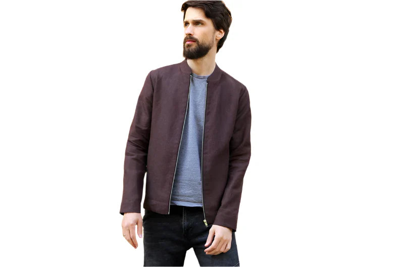 Shop Men's Premium Linen Bomber Jacket