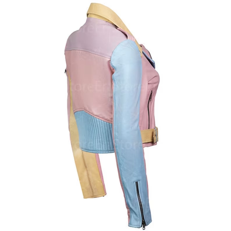 Shop Leather Jackets for women Slim fit zipper patchwork jackets for girls women by tjs