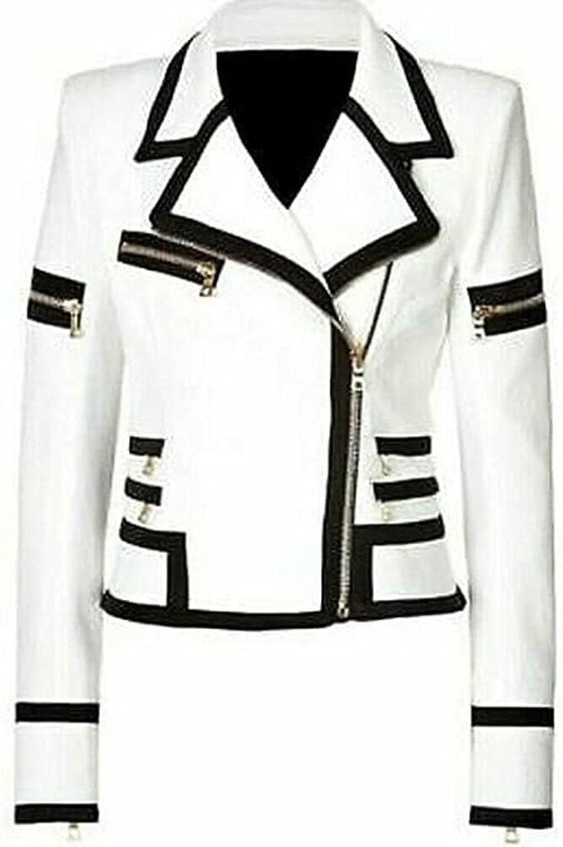 Shop Women's Real Leather White Fashion Biker Jacket