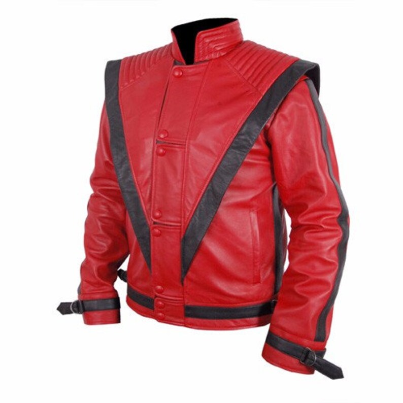 Shop Men Stylish Red Leather Jacket by tjs