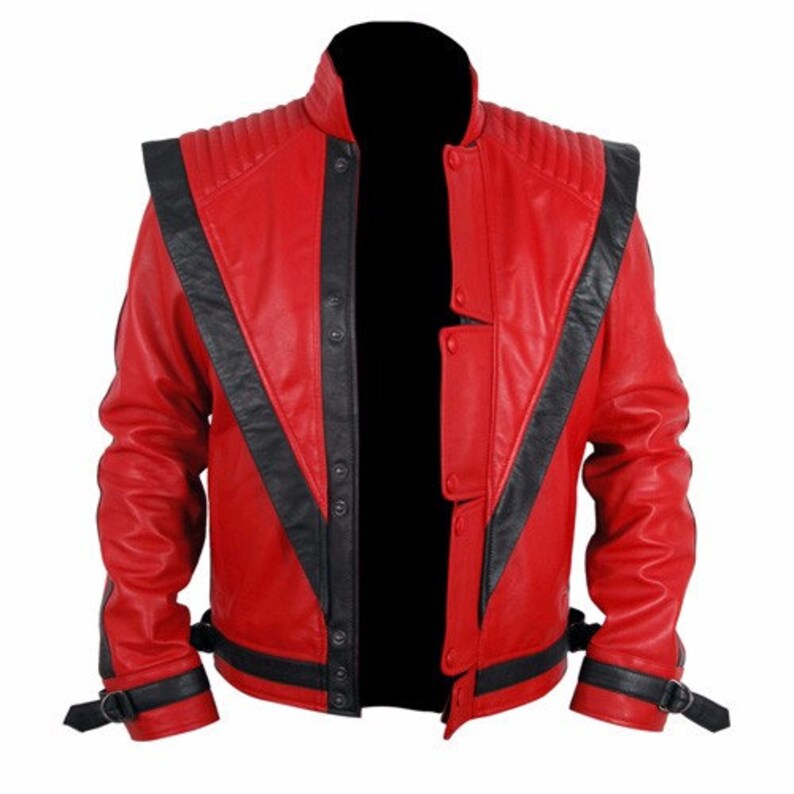 Shop Men Stylish Red Leather Jacket by tjs