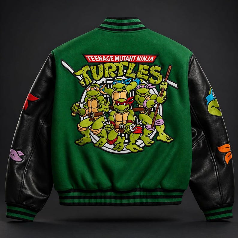 Shop Teenage Mutant Ninja Turtles Varsity Jacket | Retro 90s Streetwear Style