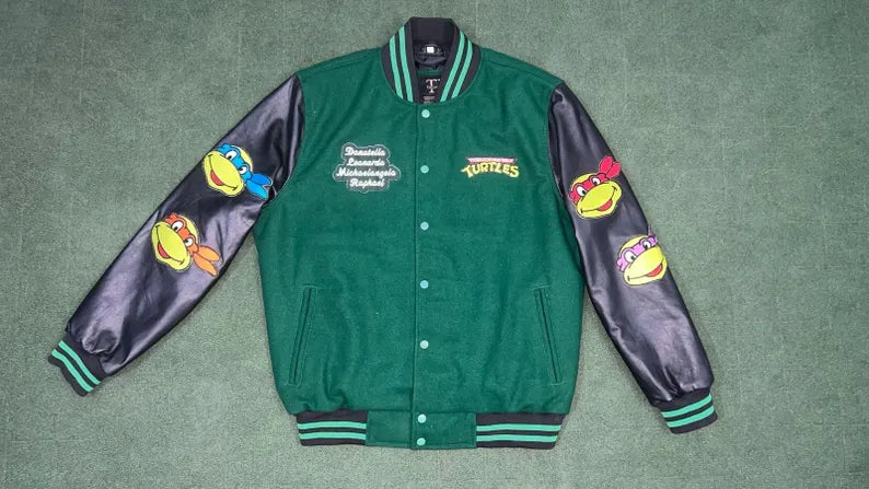 Shop Teenage Mutant Ninja Turtles Varsity Jacket | Retro 90s Streetwear Style