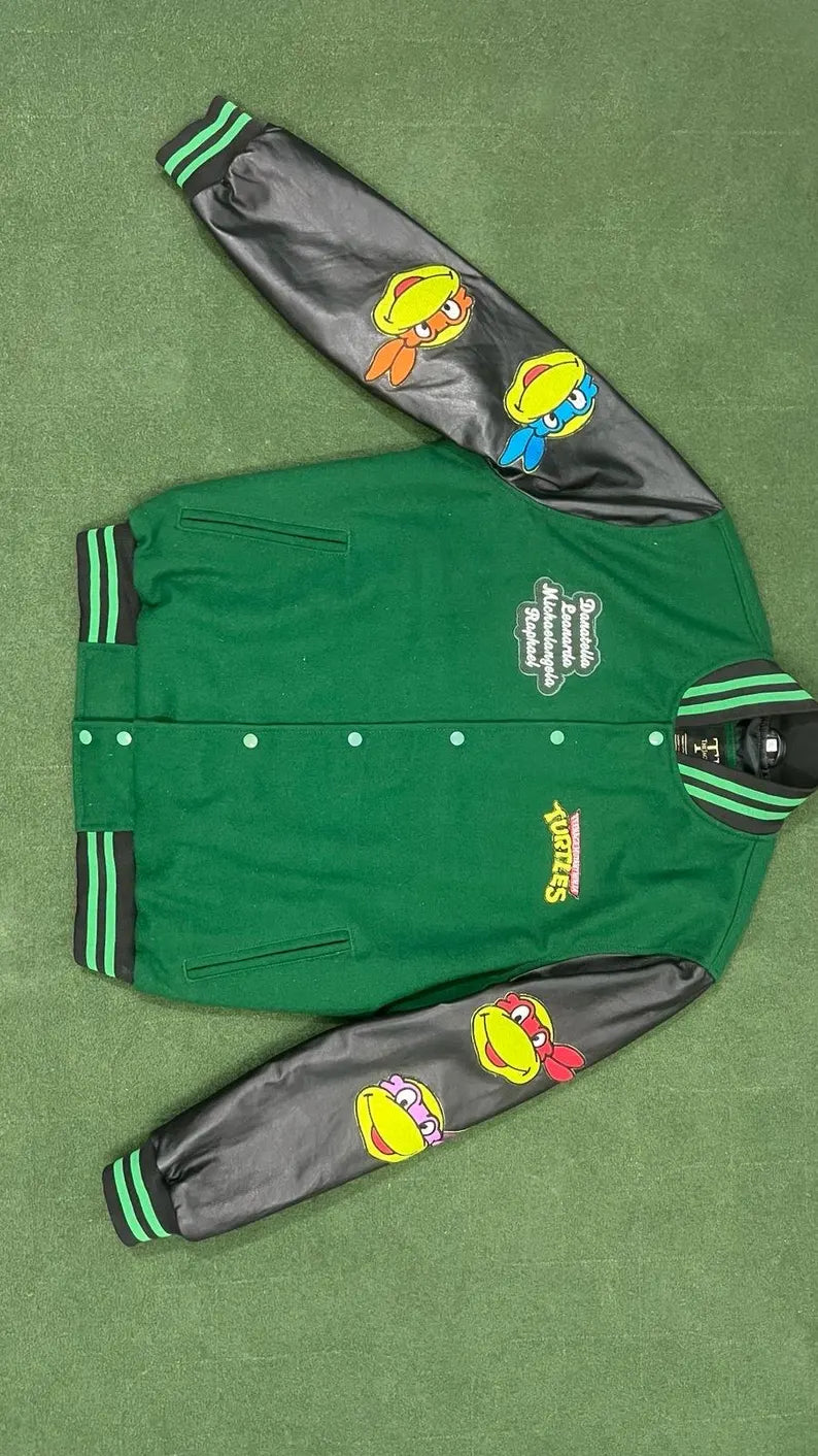 Shop Teenage Mutant Ninja Turtles Varsity Jacket | Retro 90s Streetwear Style