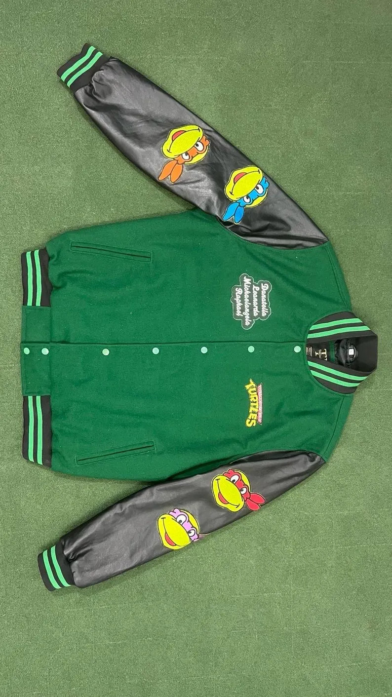 Shop Teenage Mutant Ninja Turtles Varsity Jacket | Retro 90s Streetwear Style