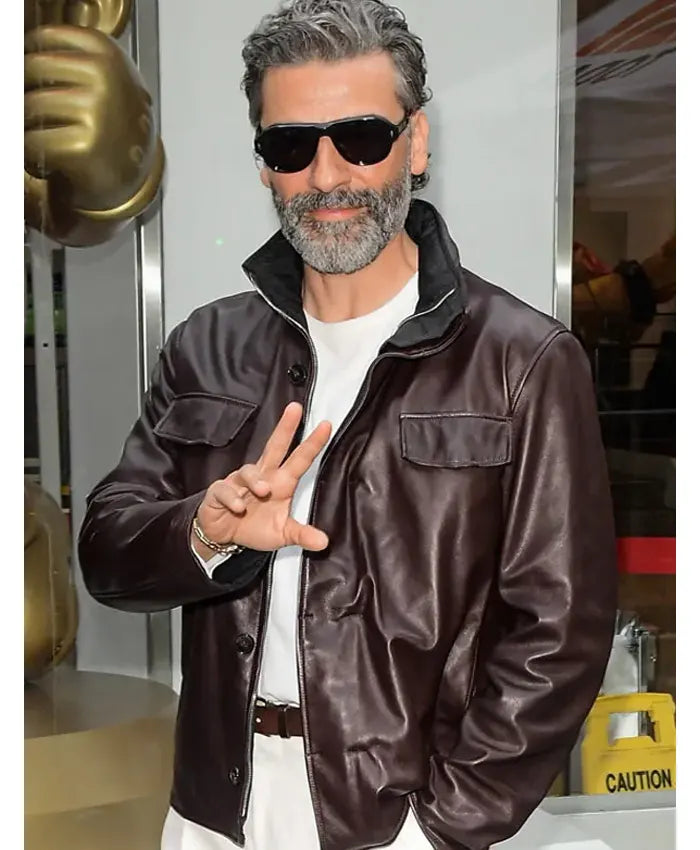 NYC 2026 Oscar Isaac Leather Jacket