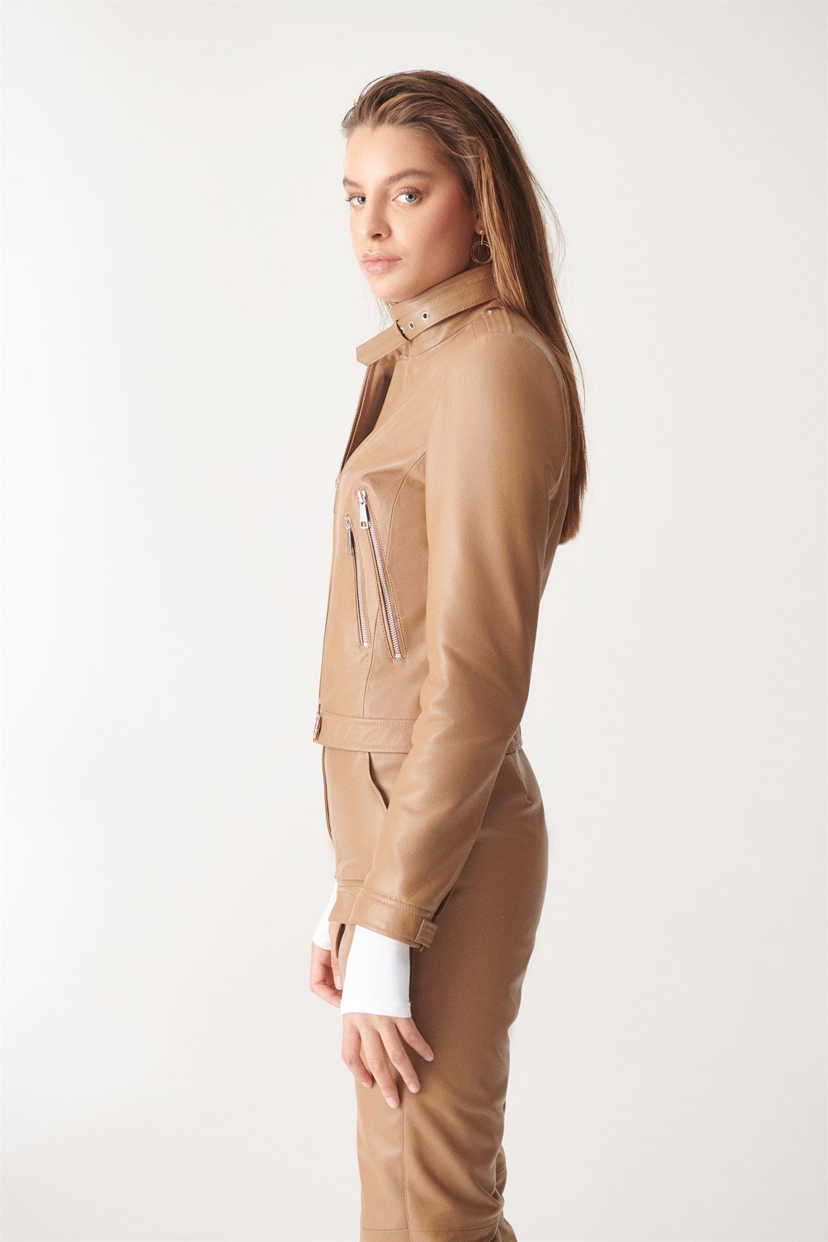 Shop Light Brown Leather Jacket For Women