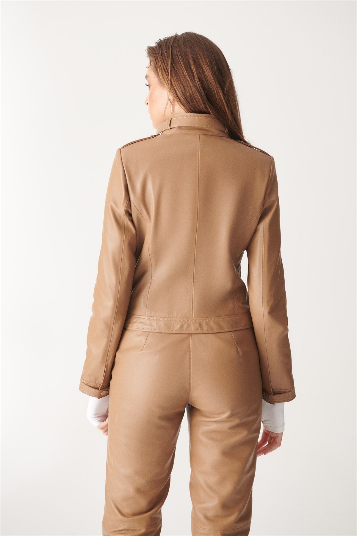 Shop Light Brown Leather Jacket For Women