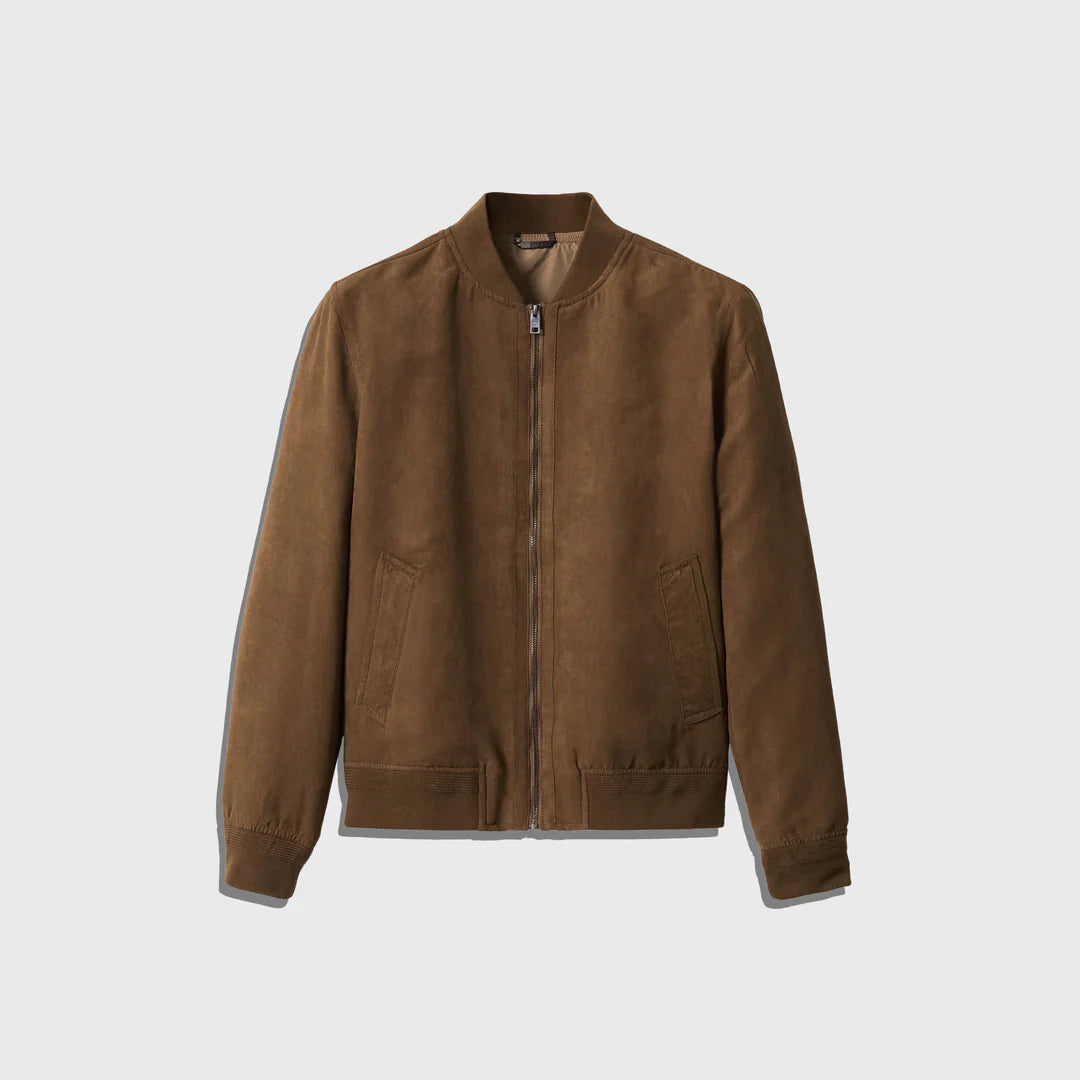 Shop The Elegant Suede Bomber - Men's Leather Jacket