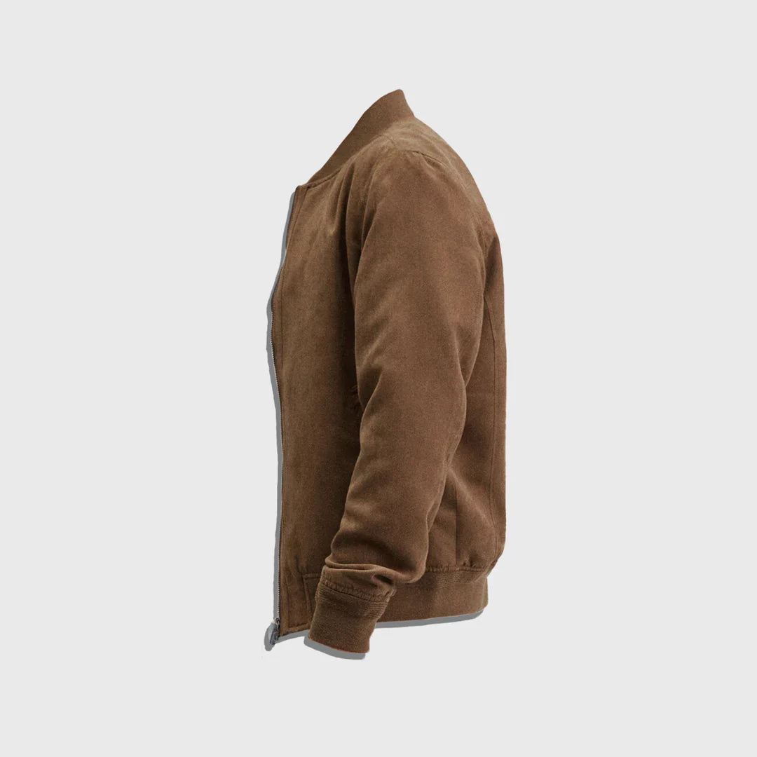 Shop The Elegant Suede Bomber - Men's Leather Jacket
