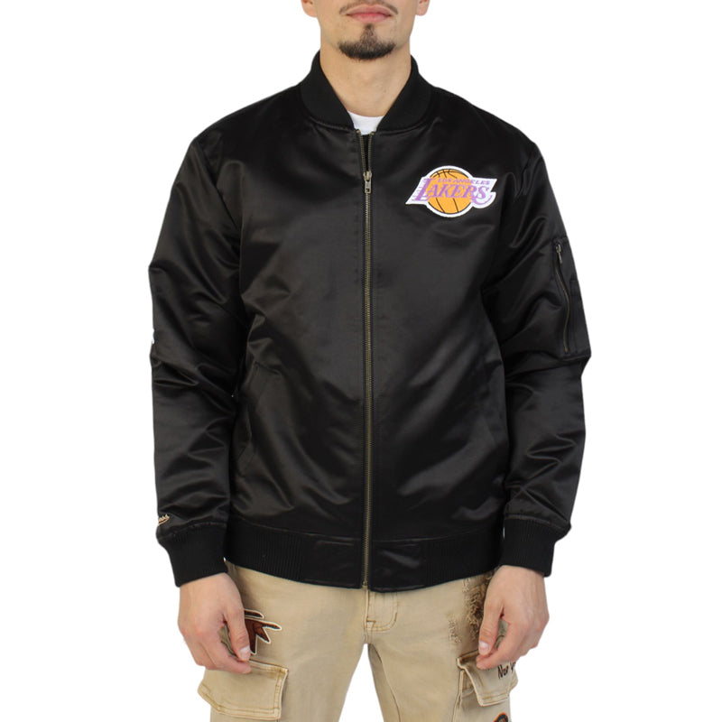 Shop LA Lakers Vintage Logo Lightweight Satin Jacket