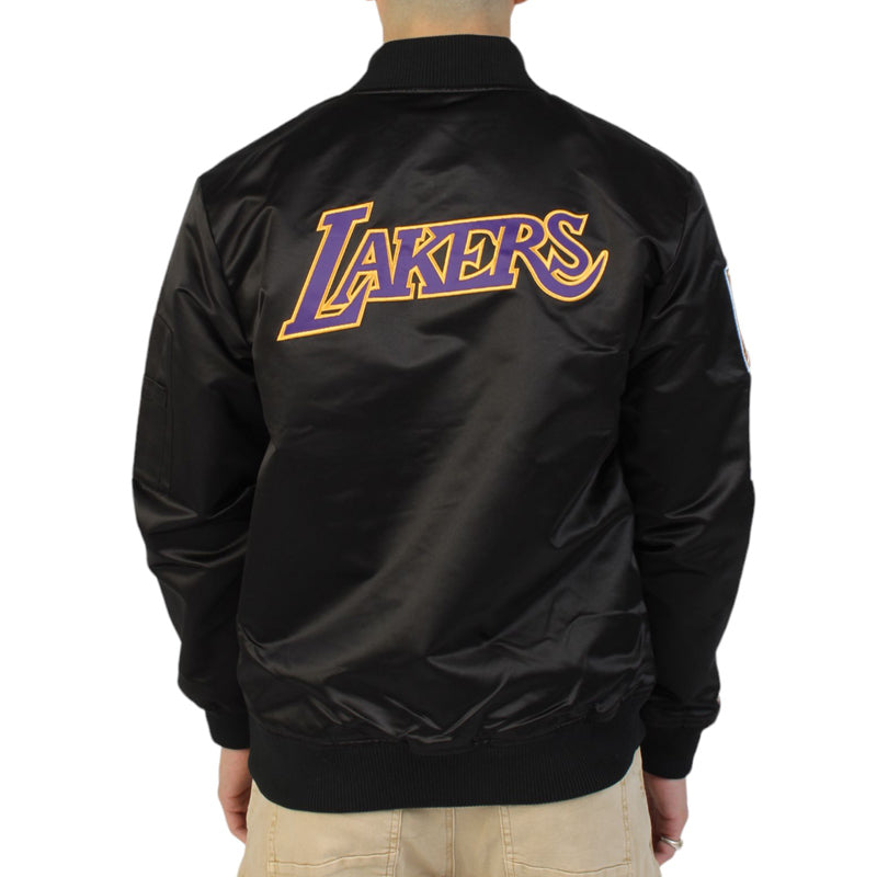 Shop LA Lakers Vintage Logo Lightweight Satin Jacket